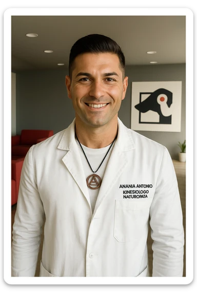 Kinesiologo chiamato Antonio Anania, immagini iperrealistiche sticker