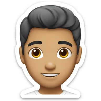 un joven con pelo chino y piel aperlada sticker