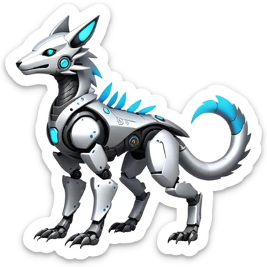 Modern Futuristic Cyborg-Vernid-Sergal-Trico-Protogen-Robot-species by LiLaiRa full body sticker