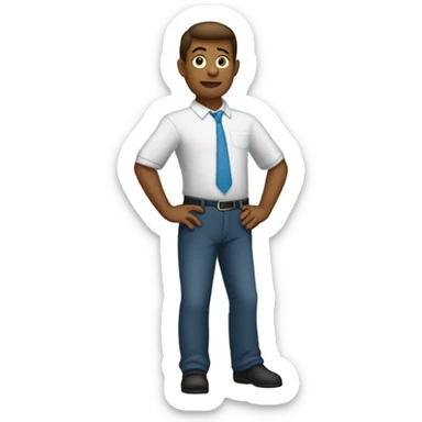 A person standing with their hand on the hip popped out kinda sticker