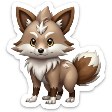 Zigzagoon-Furret-Lycanroc-fusion sticker