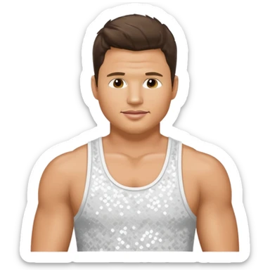 Nick Lachey from 98 Degrees with white sequin tank top sticker