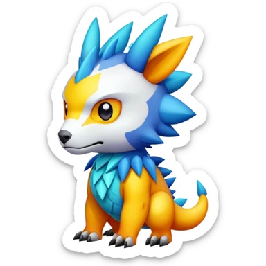 cute colorful kawaii cool edgy Digimon-Fakemon-animal full body sticker