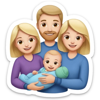 Parents with 3 baby no gender sticker