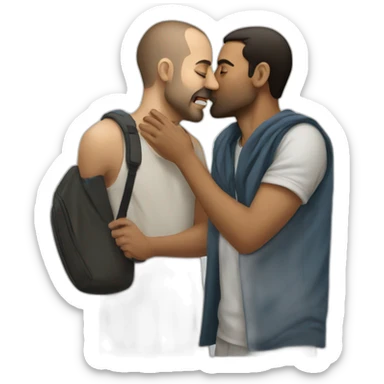 Israeli man kiss Palestinian man sticker