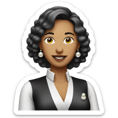 Female bartender wearing pearls sticker