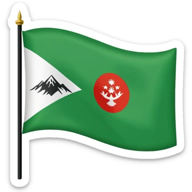 Just do a simple flag I want to put in my bio. Have u seen the panjshir flag do that it’s not in the emojis but make it exactly like the picture don’t add anything else. It’s green on top white in middle and black on bottom something search it up and make it in a shape of flag like the emojis. sticker