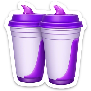 two styrofoam cups stacked with purple liquid in them sticker
