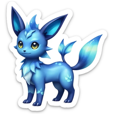 Nebulae Noibat-Vaporeon-Meowstic-Umbreon-Fakémon-hybrid-creature (full body)  sticker