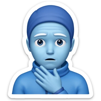 Uma pessoa azul de frio congelando sticker