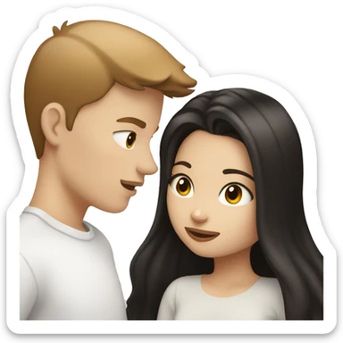 White boy(brown hair) kissing white girl(black hair) sticker