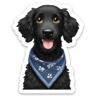 2  x BLACK Groodles with a big smile. Also with a bandanna around its neck. Both Dogs need to be all black fur sticker