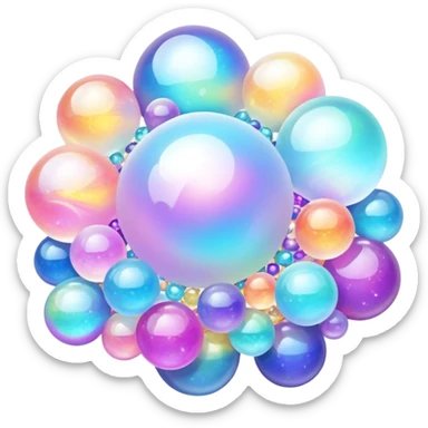 Epic divine shiny legendary celestial flowery complex detailed iridescent gradients marbles aesthetic-scenery-Decorations sticker