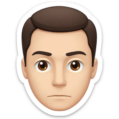 Generate a sarcastic emoji or sticker in a minimal flat-design style.  
The emoji should display a confident “nah, not today” attitude:  
- raised eyebrow  
- slight smirk  
- subtle eye-roll or side glance  
- man sticker