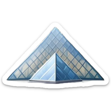 Cinematic Realistic Louvre Museum Landmark Emoji, depicted with the historic museum facade and glass pyramid rendered with lifelike detail and elegant, ambient lighting. sticker