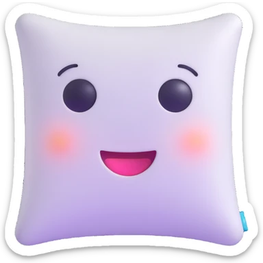 ethereal white pillow emoji, glowing softly, simple and airy sticker