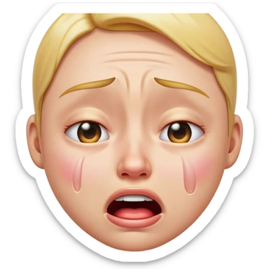 rying emoji hyper realistic  sticker