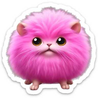 A Pygmy Puff is a small, fluffy magical creature bred by wizards and witches, resembling a miniature ball of fur with bright, vivid colors like pink or purple. Known for their playful antics and affectionate demeanor, Pygmy Puffs are popular pets  sticker