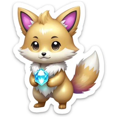  High quality detailed Cute Cool Kawaii stylish Pretty Chibi Fur-Sona Shiny Colorful Sparkly Fakemon Full Body sticker
