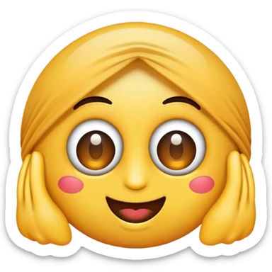 Haz un emoji con q este cansado q tenga ojeras, pero a este feliz así ☺️ pero que se le note  cara de cansancio sticker