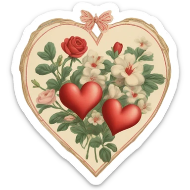 vintage valentine’s day card sticker