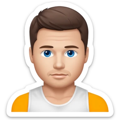 Nick Lachey blue eyes, brown hair, white tank top sticker