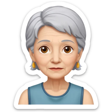 Old Women In Sleeveless, hair sticker