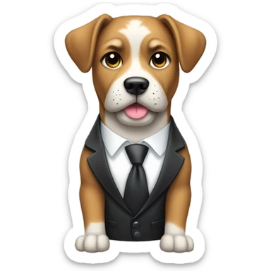 Dog wearing a suit sticker