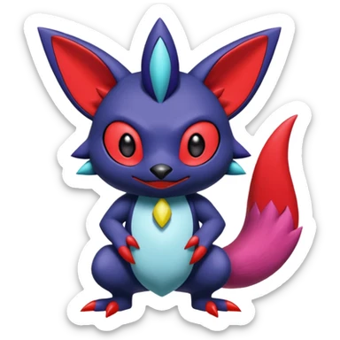  exotic tropical cyber-Litten-Stitch-Noibat-Weavile-Zangoose-Fakémon-Pokémon-Vernid-creature sticker