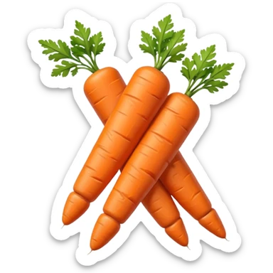 Mini carrot sticks, small orange cylinders, blunt rounded ends on both sides sticker