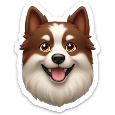 Spitz dog face chocolate brown  sticker
