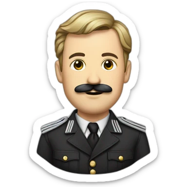 Adolf Schicklgruber with black little mustache sticker