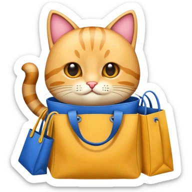 gatito con totebag sticker