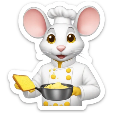 mouse cooks scrambled eggs sticker