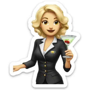 blonde bartender making a martini  sticker