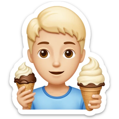 A person getting a ice cream sticker