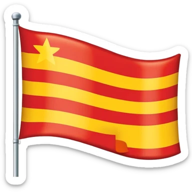 Flag with Yellow Color on the top and Red Color on the Bottom equally made sticker