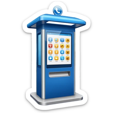 Digital Kiosk + blue interface + public info, Street Advertisements. sticker