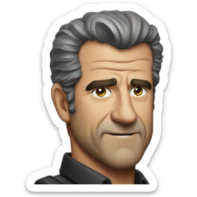 Mel Gibson portrait sticker