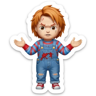 chucky shrug sticker