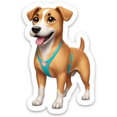 dog wearing a bikini sticker