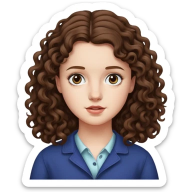 Hannah Baker from Thirteen Reasons Why with long curly brown hair sticker