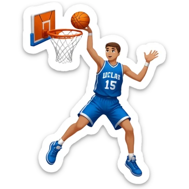 jugador de básquet saltando para encestar, con uniforme de Club Arquitectura sticker