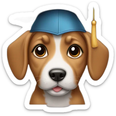 puppy with a mortarboard sticker