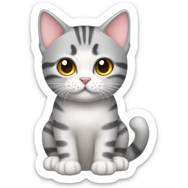 cat-American shorthair cathands-whole body-Wash your hands sticker
