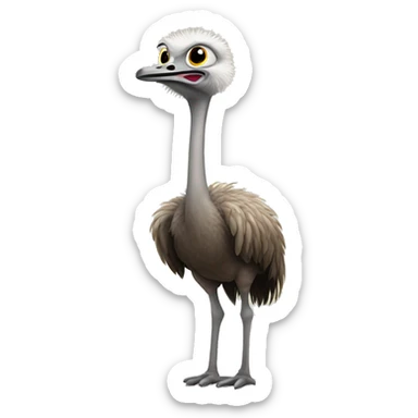 Ostrich standing right sticker