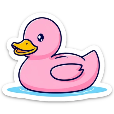 Pink rubber ducky sticker