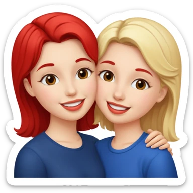 two girls french kissing  sticker