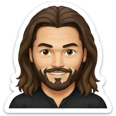 Blue eyes Jason mamoa longer hair smiling black shirt tan sticker