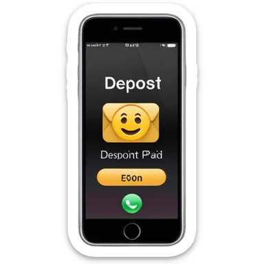 an iphone where a notification pops up that reads: "£50 deposit paid" sticker